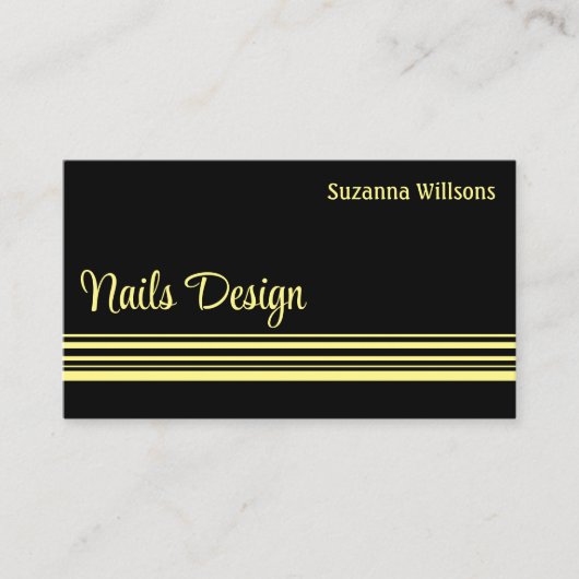 Chic Black Yellow Stripes Professional en stijlvol Visitekaartje (Voorkant)