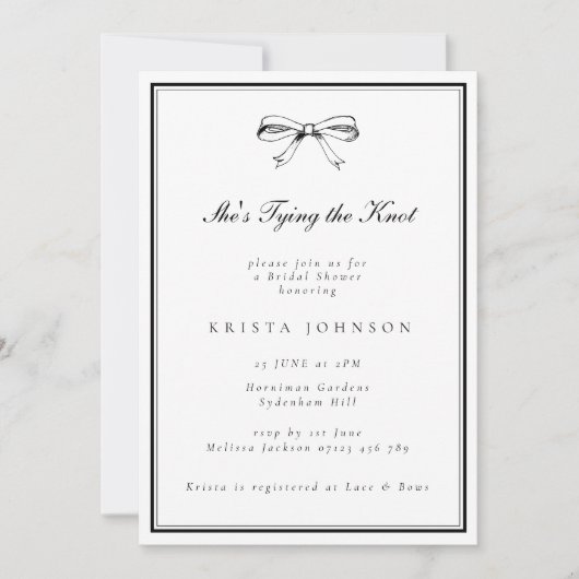 Chic Black Ze bindt de knoop strik Vrijgezellenfee Kaart (Voorkant)