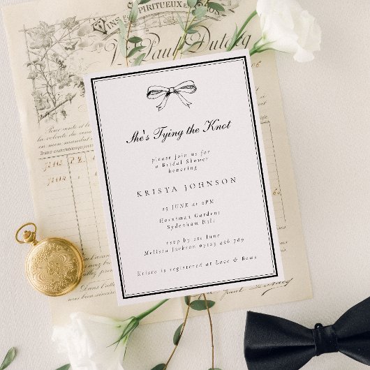 Chic Black Ze bindt de knoop strik Vrijgezellenfee Kaart