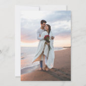 Chic bladgoud monogram | Minimalistische trouwfoto Kaart (Achterkant)