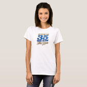 Chic Blauw 35 JAAR GOED Artwork Creatie T-shirt (Voorkant volledig)