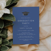 Chic Blauw Afstudeerder Pet Graduation Party Kaart