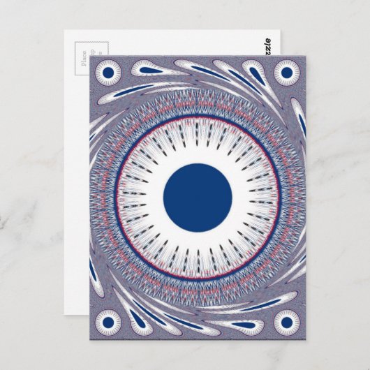 Chic-blauw Briefkaart (Voorkant / Achterkant)