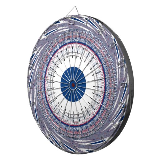 Chic-blauw Dartbord (Voorkant Rechts)