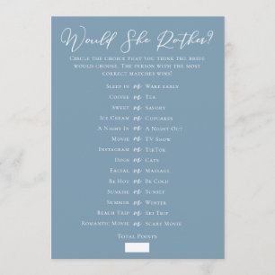 Chic Blauw Downloadbaar Bruiloft Feest Gokspel Kaart