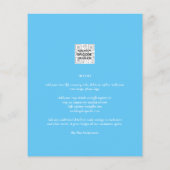 Chic Blauw Foto Huwelijksuitnodiging QR Code Bewaa (Achterkant)