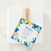 Chic Blauw Geel Bloemen Huwelijk Dank u Bericht Bedankjes Labels (In situ)