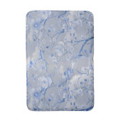 Chic blauw grijs bloemen badmat (Voorkant Verticaal)