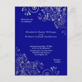 Chic Blauw Grijs Huwelijksuitnodiging RSVP L Websi Briefkaart