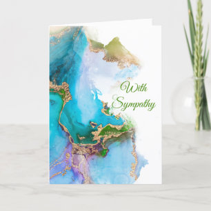 Chic Blauw Groen Goud Abstracte Sympathie Kaart