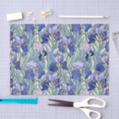 Chic blauw Iris patroon Tissuepapier (Craft)