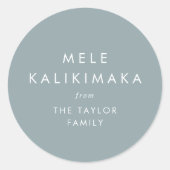 chic | Blauw Mele Kalikimaka kerstcadeau Ronde Sticker (Voorkant)