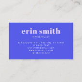 Chic Blauw Moderne Kapsalon  Visitekaartje (Achterkant)