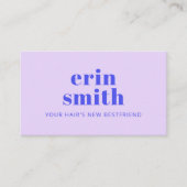 Chic Blauw Moderne Kapsalon  Visitekaartje (Voorkant)