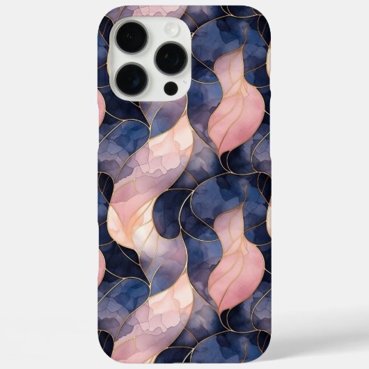 Chic Blauw Roze Abstract Case-Mate iPhone Case (Achterkant)