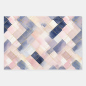 Chic Blauw Roze Abstract Inpakpapier Vel (Voorkant 3)