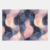 Chic Blauw Roze Abstract Inpakpapier Vel (Voorkant)