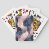 Chic Blauw Roze Abstract Pokerkaarten (Achterkant)