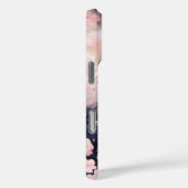 Chic Blauw Roze Bloemen Parijs Eiffeltoren Case-Mate iPhone Case (Achterkant / Rechts)