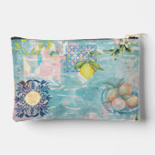 Chic blauw Siciliaanse citrus collage bloemige teg Etui (Achterkant)