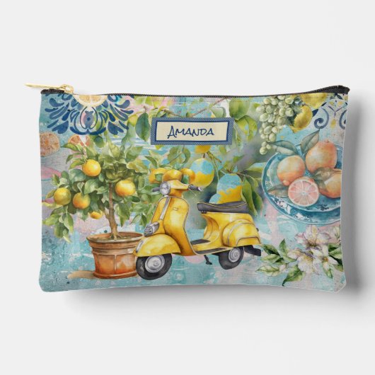 Chic blauw Siciliaanse citrus collage bloemige teg Etui (Voorkant)