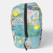 Chic blauw Siciliaanse citrus collage bloemige teg Toilettasje (Rechts)