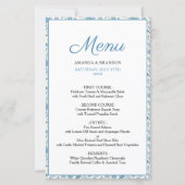 Chic Blauw Toile de Jouy Bloemen Grens Huwelijk (Voorkant)