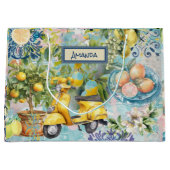 Chic blauw turquoise Siciliaanse citrus collage bl Groot Cadeauzakje (Voorkant)