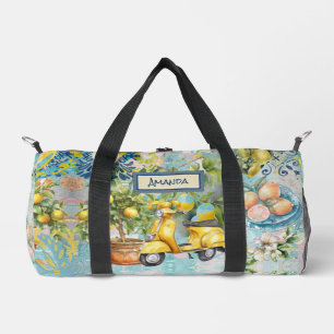 Chic blauw turquoise Siciliaanse citrus collage bl Plunjezak