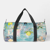 Chic blauw turquoise Siciliaanse citrus collage bl Plunjezak (Achterkant)