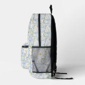 Chic Blauw Wit Bloemen Bedrukte Rugzak (Rechts)