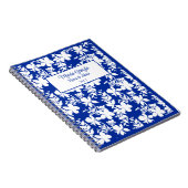 Chic Blauw Wit Bloemen Notitieboek (Rechterzijde)
