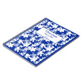 Chic Blauw Wit Bloemen Notitieboek (Linkerzijde)