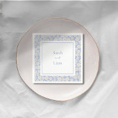 Chic Blauw & Wit Bloemen Papier Servet