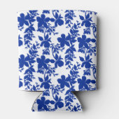 Chic Blauw Wit Bloemen Verjaardagsfeest Voordeel Blikjeskoeler (Achterkant)