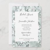 Chic Blauw Wit Bloemen Vrijgezellenfeest Kaart (Voorkant)