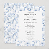 Chic Blauw Wit Bloemen Vrijgezellenfeest Kaart (Voorkant / Achterkant)