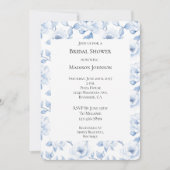 Chic Blauw Wit Bloemen Vrijgezellenfeest Kaart (Voorkant)