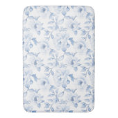 Chic Blauw Witte Bloemen Badmat (Voorkant Verticaal)