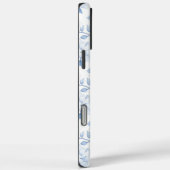 Chic Blauw Witte Bloemen Case-Mate iPhone Case (Achterkant / Rechts)
