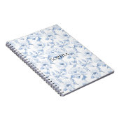 Chic Blauw Witte Bloemen Notitieboek (Rechterzijde)