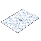 Chic Blauw Witte Bloemen Notitieboek (Linkerzijde)