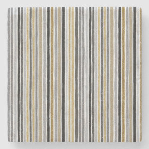 Chic Blauw Witte Strepen Stenen Onderzetter