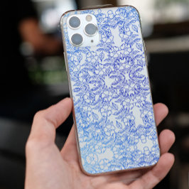 Chic blauwe bloem unieke esthetische spiraalpatroo Case-Mate iPhone case