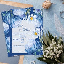 Chic  Blauwe Bloemen Trendy Bloemen Huwelijk