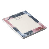 Chic Blauwe Bourgondiër Roos Donkerblauwe Persoonl Notitieblok (Schuin)