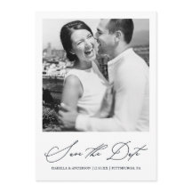 Chic Blauwe Foto Save the Date