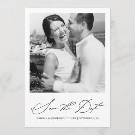 Chic Blauwe Foto Save the Date