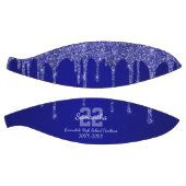 Chic Blauwe Glitter Drips Naam Team Nummer Jaar Basketbal (Panelen)