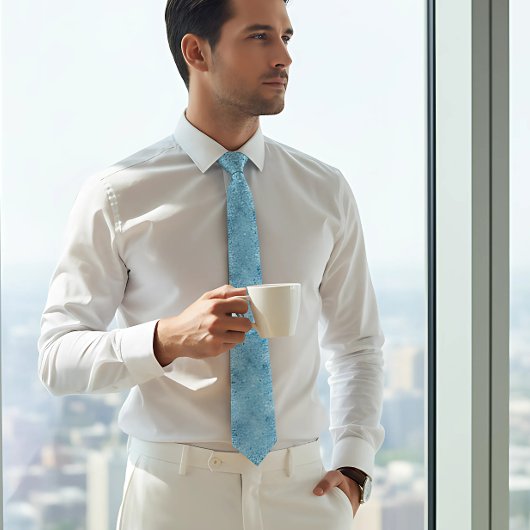 Chic blauwe glitter sprankelende bruiloft stropdas